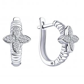 Серебряные серьги ЮЗ Корона с фианитом КС-с5764 фото