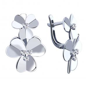 Серебряные серьги ЮЗ Корона с фианитом КС-с5952 фото