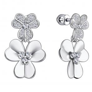 Серебряные серьги ЮЗ Корона с фианитом КС-с5953 фото