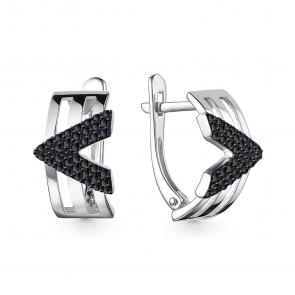 Серебряные серьги ЮЗ Корона с фианитом КС-сч4678 фото