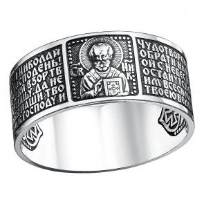 Кольцо из черненого серебра Святитель Николай Чудотворец Высоковы 585 КШ-15-Ч фото