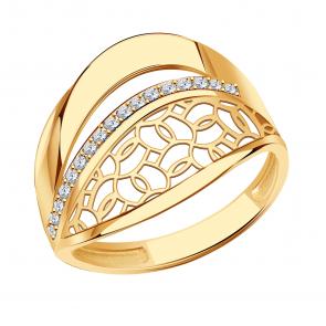 Золотое кольцо Красносельский ювелир с фианитом Кд4022 фото