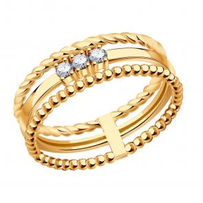 Золотое кольцо Красносельский ювелир с фианитом Кд4183 фото