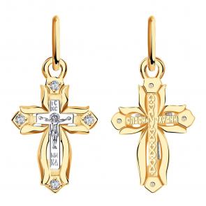 Золотая подвеска Александра с фианитом Кр098сбк фото