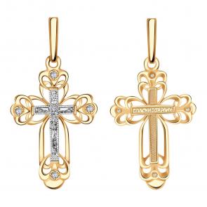 Золотая подвеска Александра с фианитом Кр101сбк фото