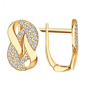 Золотые серьги МАГНАТ с фианитом М11278 фото