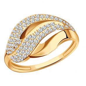 Золотое кольцо МАГНАТ с фианитом М12898 фото