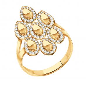 Золотое кольцо МАГНАТ с фианитом М12903 фото