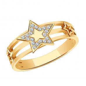 Золотое кольцо МАГНАТ с фианитом М12977 фото