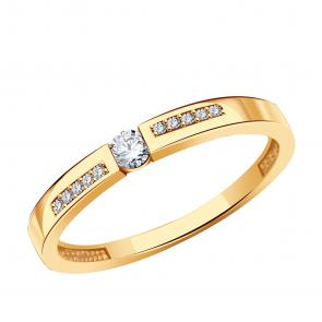Золотое кольцо МАГНАТ с фианитом М12978 фото