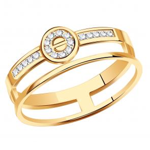 Золотое кольцо МАГНАТ с фианитом М12983 фото