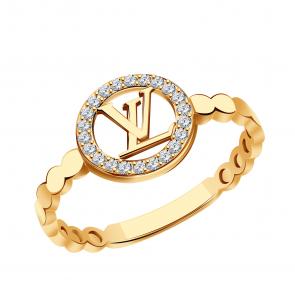 Золотое кольцо МАГНАТ с фианитом М12992 фото