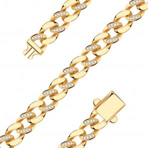 Золотой браслет плетение Фантазийное МАГНАТ с фианитом М40026 фото