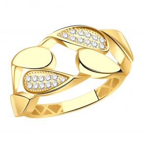 Золотое кольцо МАГНАТ с фианитом М50021 фото