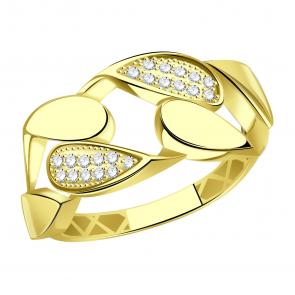 Кольцо из лимонного золота МАГНАТ с фианитом М50021Л фото