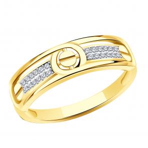 Кольцо из лимонного золота МАГНАТ с фианитом М50043Л фото