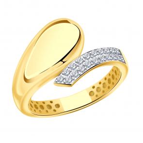 Кольцо из лимонного золота МАГНАТ с фианитом М50059Л фото