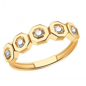 Золотое кольцо МАГНАТ с фианитом М50070 фото