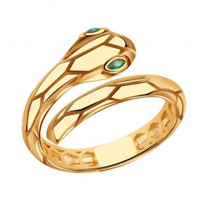 Золотое кольцо Символ года Змея МАГНАТ с фианитом М50121 фото