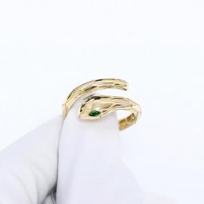 Кольцо из лимонного золота Символ года Змея МАГНАТ с фианитом М50121Л фото