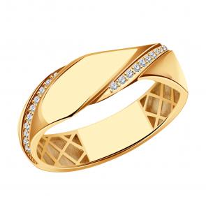 Золотое кольцо МАГНАТ с фианитом М50122 фото