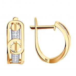 Золотые серьги МАГНАТ с фианитом М60043 фото