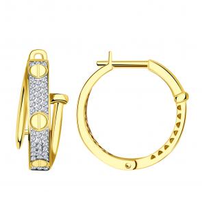 Серьги из лимонного золота МАГНАТ с фианитом М60049Л фото