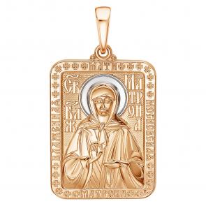 Подвеска-иконка Святая блаженная Матрона из золочёного серебра Высоковы 585 П-27-П фото