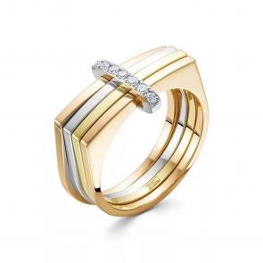 Золотое кольцо Первая Бриллиантовая с бриллиантом ПБ1-860-10 фото