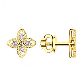 Серьги из лимонного золота TALANT с цирконием ПС2216ЖЗ фото