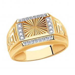 Золотое кольцо Красносельский ювелир с фианитом РАКд730-4108 фото