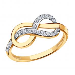 Золотое кольцо Красносельский ювелир с фианитом РК3783 фото