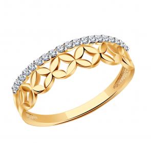 Золотое кольцо Красносельский ювелир с фианитом РК3847 фото