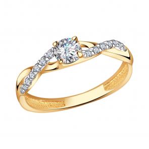 Золотое кольцо Красносельский ювелир с фианитом РК3998 фото