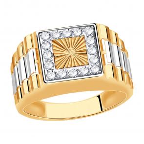 Золотое кольцо Красносельский ювелир с фианитом РКд3342 фото