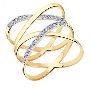 Золотое кольцо Красносельский ювелир с фианитом РКд3695 фото