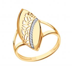 Золотое кольцо Красносельский ювелир с фианитом РКд3761 фото