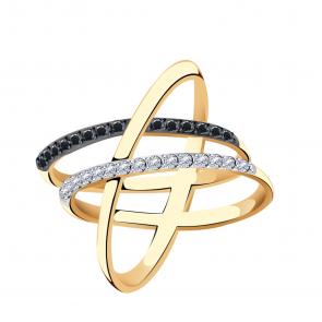 Золотое кольцо Красносельский ювелир с фианитом РКд3790 фото