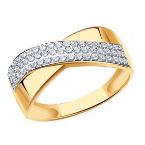 Золотое кольцо Красносельский ювелир с фианитом РКд3989 фото