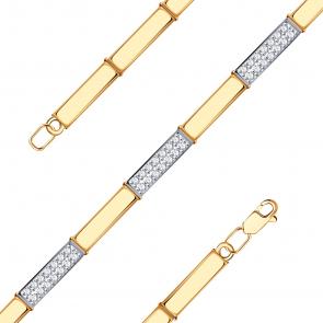 Золотой браслет Красносельский ювелир с фианитом РП2286 фото