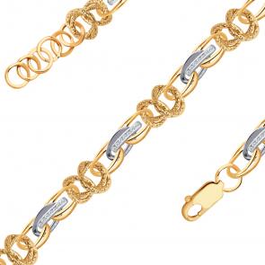 Золотой браслет Радуга с фианитом РТ-26078К фото