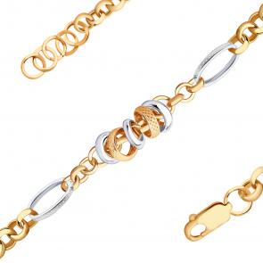 Золотой браслет плетение Фантазийное Радуга РТ-26115 фото