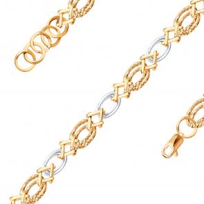 Золотой браслет плетение Фантазийное Радуга РТ-26228-Б фото