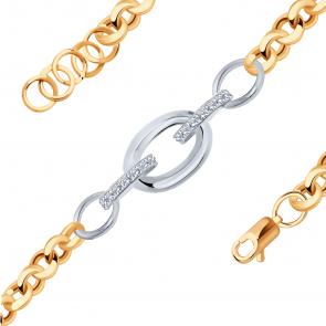 Золотой браслет плетение Фантазийное Радуга с фианитом РТ-26267-414545К-2-Б фото