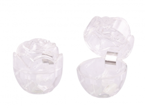 Футляр пластиковый прозрачный Розочка под кольцо СЦР-08 фото