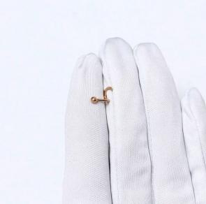 Золотой пирсинг в нос Karatov Т10007070 фото