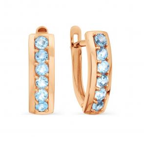 Золотые серьги Karatov с топазом Т101029223 фото