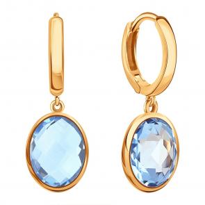 Золотые серьги Karatov с топазом Т10102Г147 фото