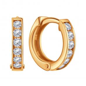 Золотые серьги Karatov с бриллиантом Т10102Г357 фото