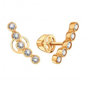 Золотые серьги Karatov с бриллиантом Т10102Г431 фото